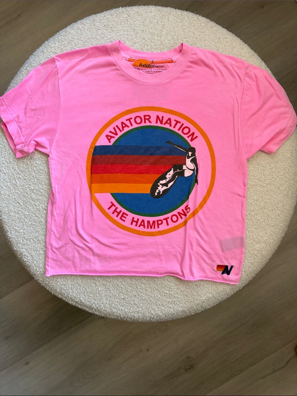 Aviator Nation Pink Hamptons Logo Tee